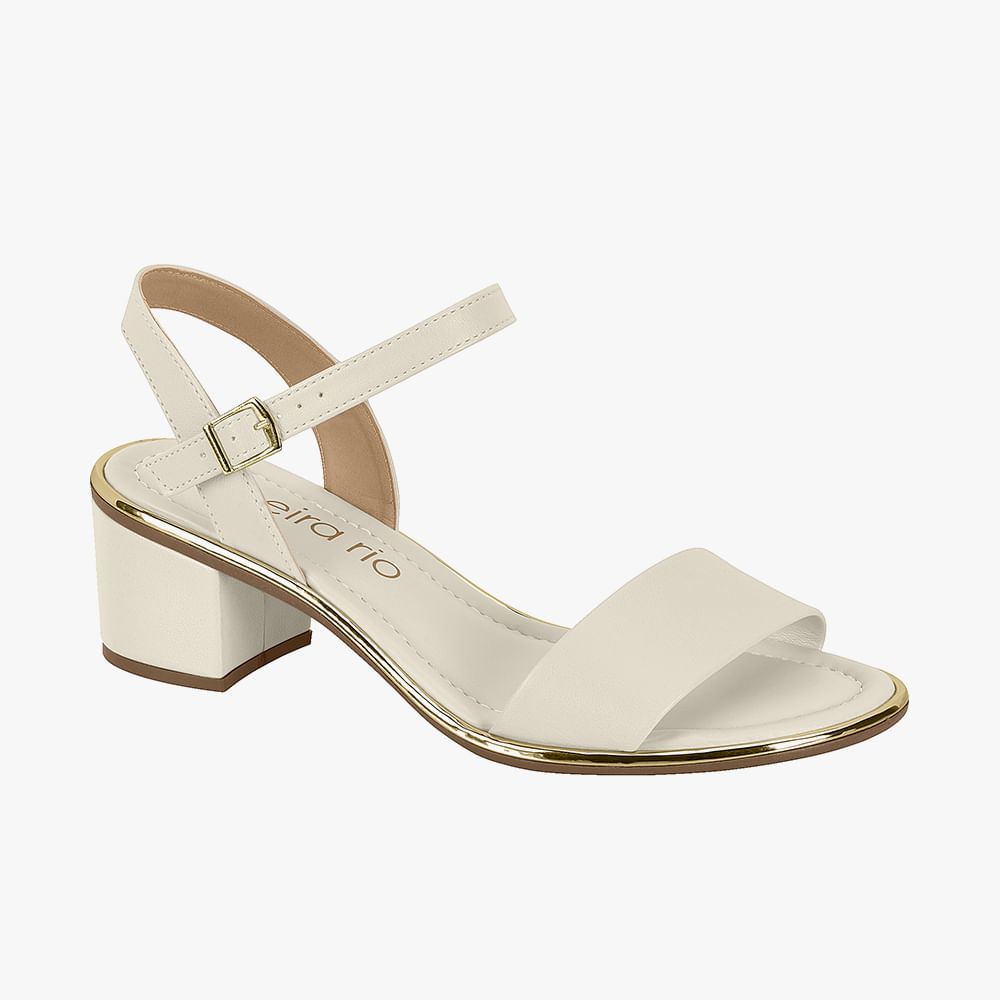 SANDALIA SALTO COM VIA 8379203 CREME 35