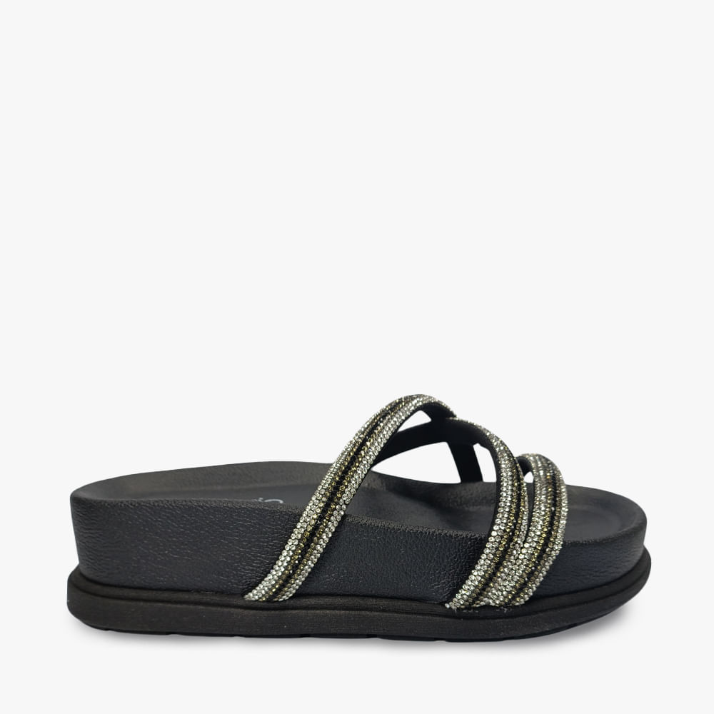 RASTEIRA SANDALIA BRILHO 8534103 PTO/GRAFITE/CRISTAL/PTO 36