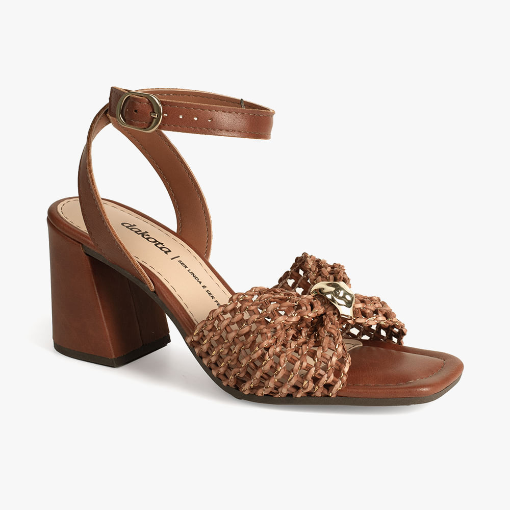 SANDALIA SALTO TRAMA 		 Y9803	 0003 MASCAVO						 34