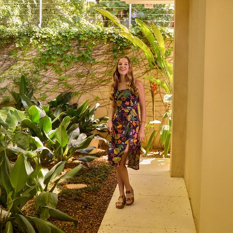 VESTIDO  ESTAMPADO VISC AMARRAÇ COSTAS 102369 MARINHO P