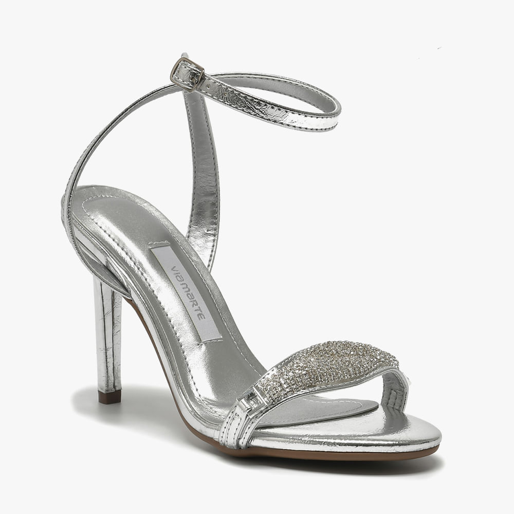 SANDALIA DE FESTA BRILHO 		 282 004 PRATA						 34