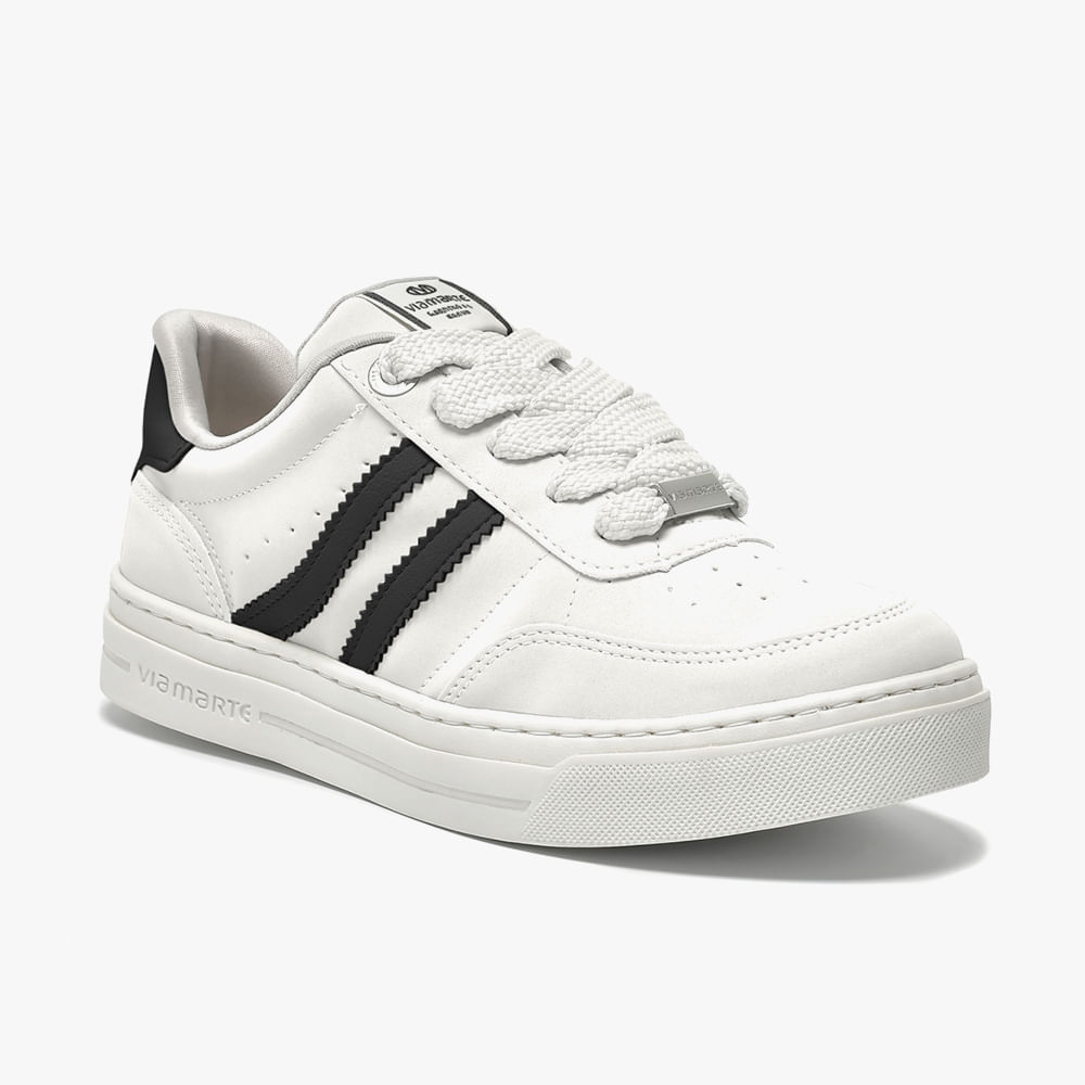 TENIS CASUAL MODA 		 281 001	 01 MILK/PRETO 34