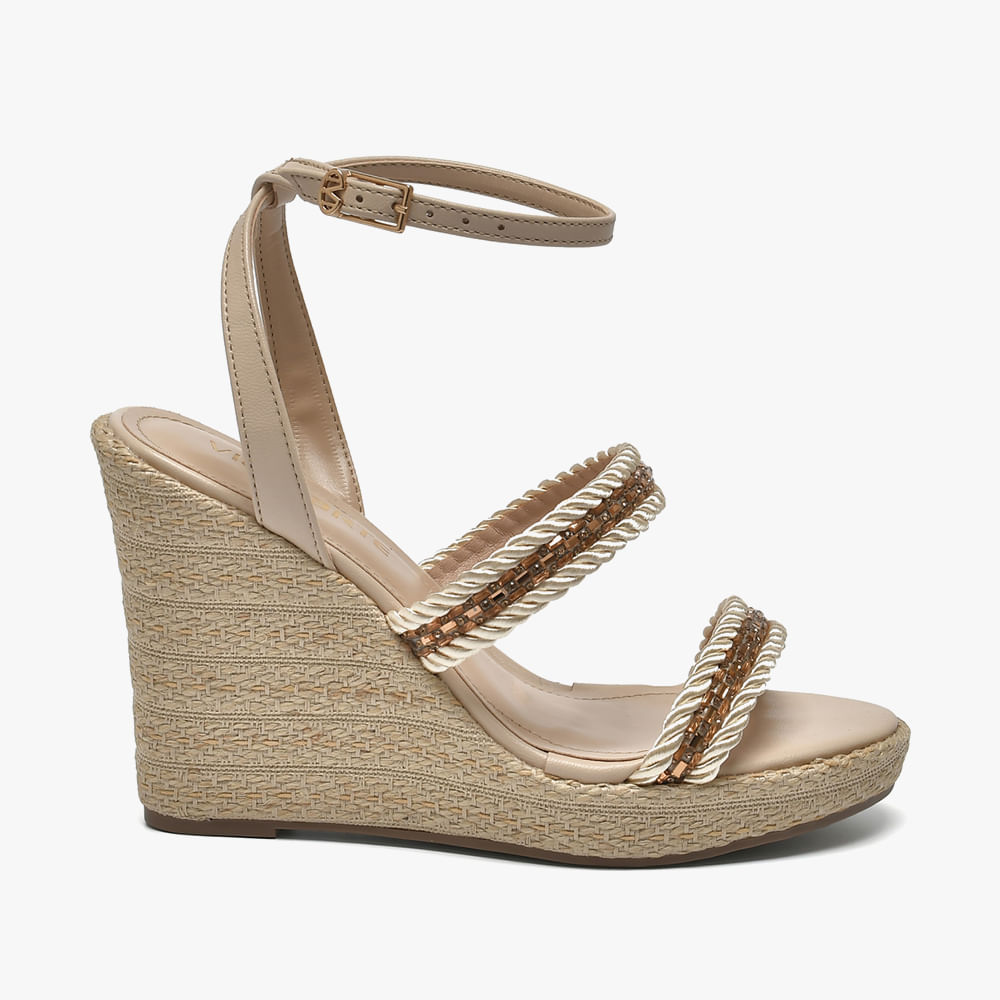 SANDALIA ANABELA TRAMA 		 295001	 BAUNILHA						 34