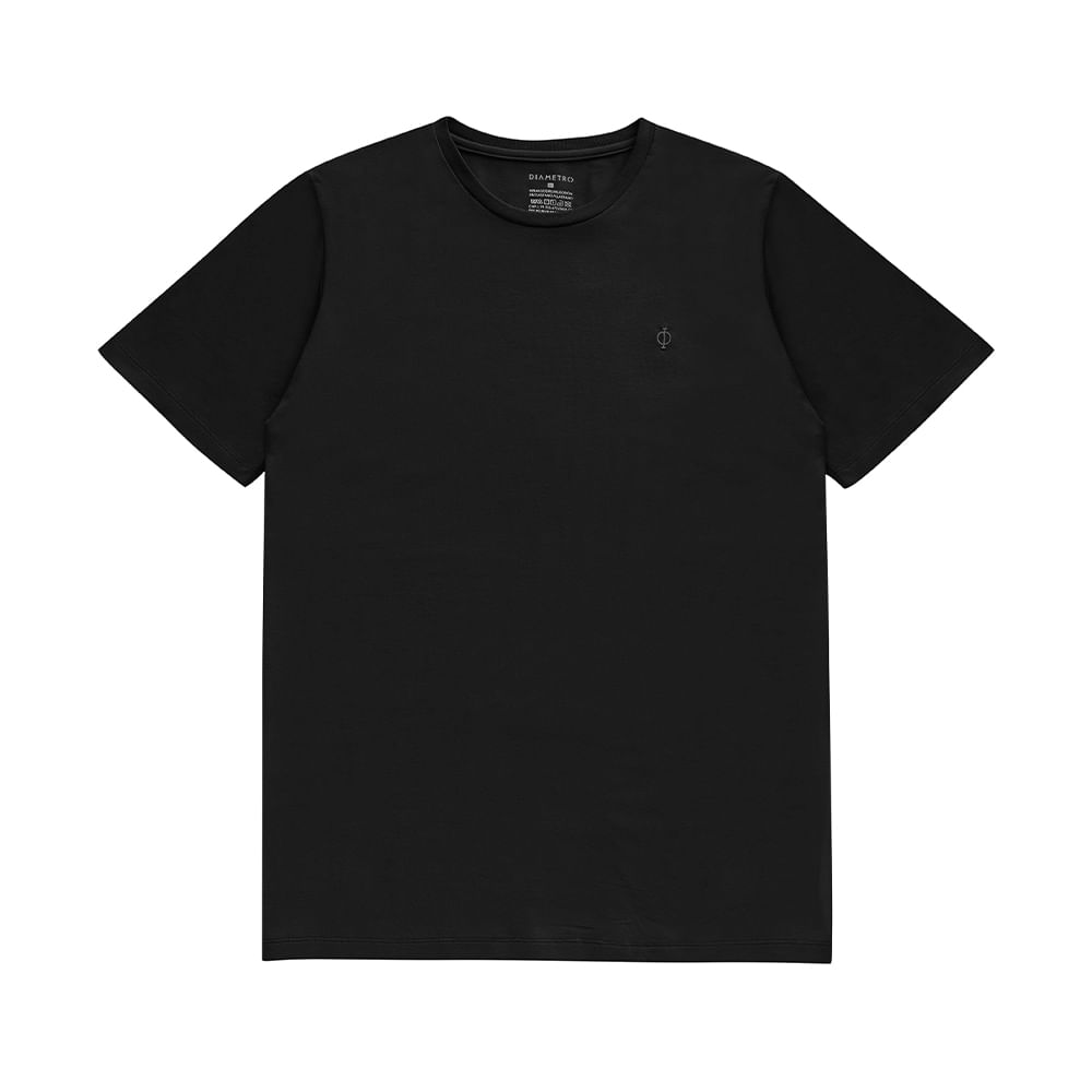 CAMISETA MC COTTON  C/ BORDADO NO PEITO DB0053 PRETO P