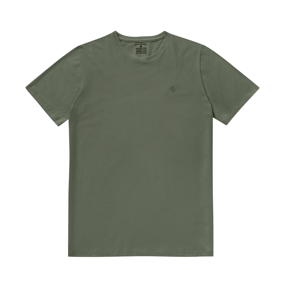 CAMISETA MC COTTON  C/ BORDADO NO PEITO DB0053 MILITAR P