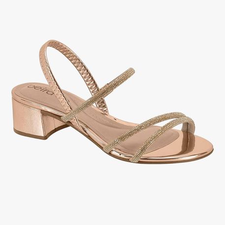 SANDALIA TIRAS  SALTO BAIXO FESTA 8345 647 OURO ROSADO 34