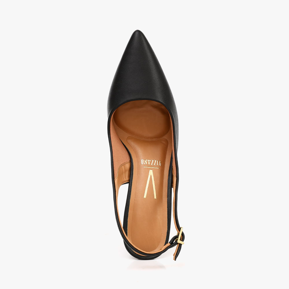 SCARPIN SLINGBACK  SALTO ALTO 1185 700 NAPA PRETO 35