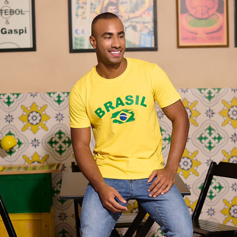 CAMISETA MC BASICA DIG-COPA AMARELO M