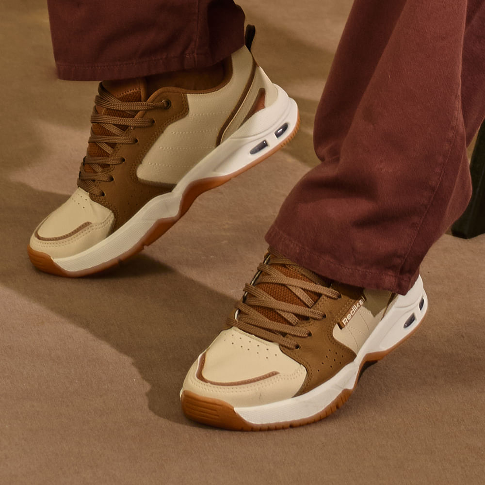 TÊNIS CASUAL MASCULINO RKT634 11-OFF WHITE/MARROM 39