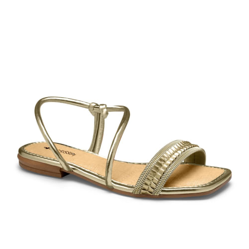 SANDALIA RASTEIRA CALCE FACIL TIRA TRAMA MB181 06 CHAMPAGNE 37