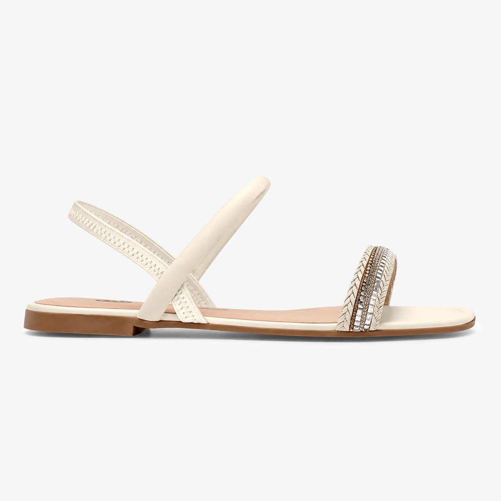 SANDALIA RASTEIRA - DAKOTA Y8892 0006 CRISTAL/CREAM 34