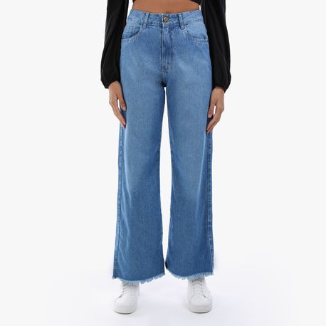 WIDE LEG BARRA DESFIADA 2029 JEANS CLARO 40