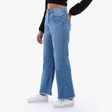 WIDE LEG BARRA DESFIADA 2029 JEANS CLARO 40