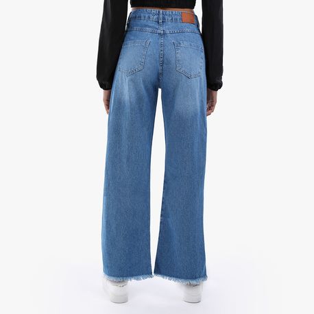 WIDE LEG BARRA DESFIADA 2029 JEANS CLARO 40