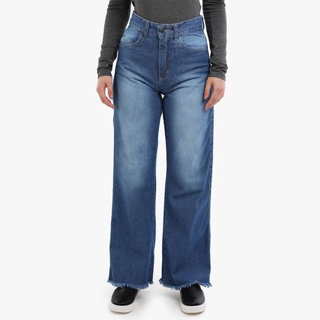 WIDE LEG BARRA DESFIADA 2029 JEANS ESCURO 38