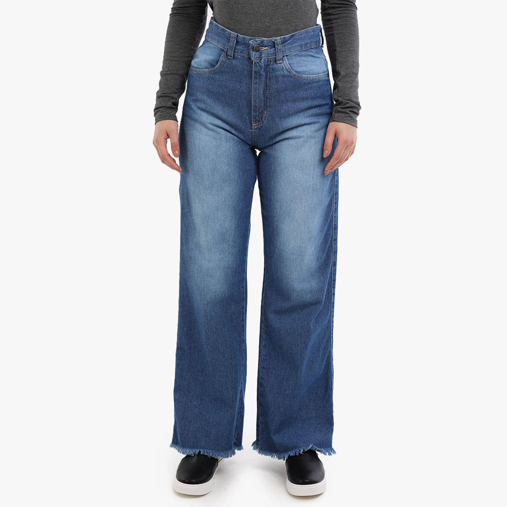 WIDE LEG BARRA DESFIADA 2029 JEANS ESCURO 38