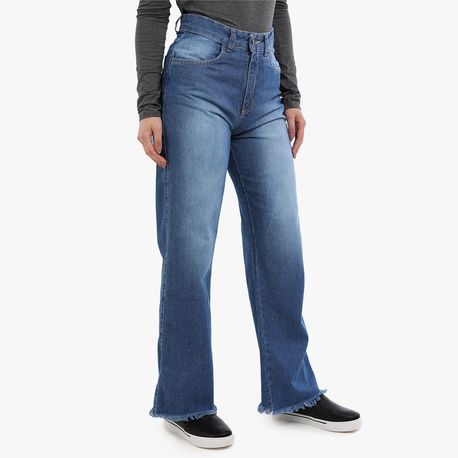 WIDE LEG BARRA DESFIADA 2029 JEANS ESCURO 38