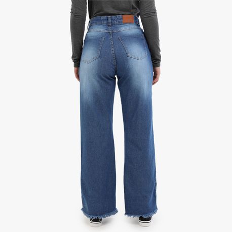 WIDE LEG BARRA DESFIADA 2029 JEANS ESCURO 38