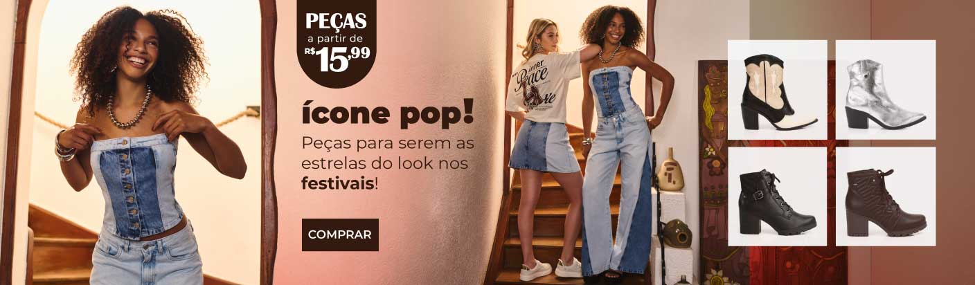 Ícones Pop! Peças para serem as estrelas do look nos festivais!